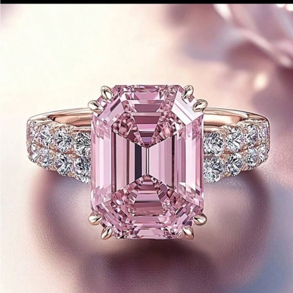 Gold pink ring